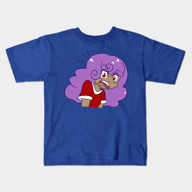 Angry Purple-Haired Girl Kids T-Shirt by saradaboru